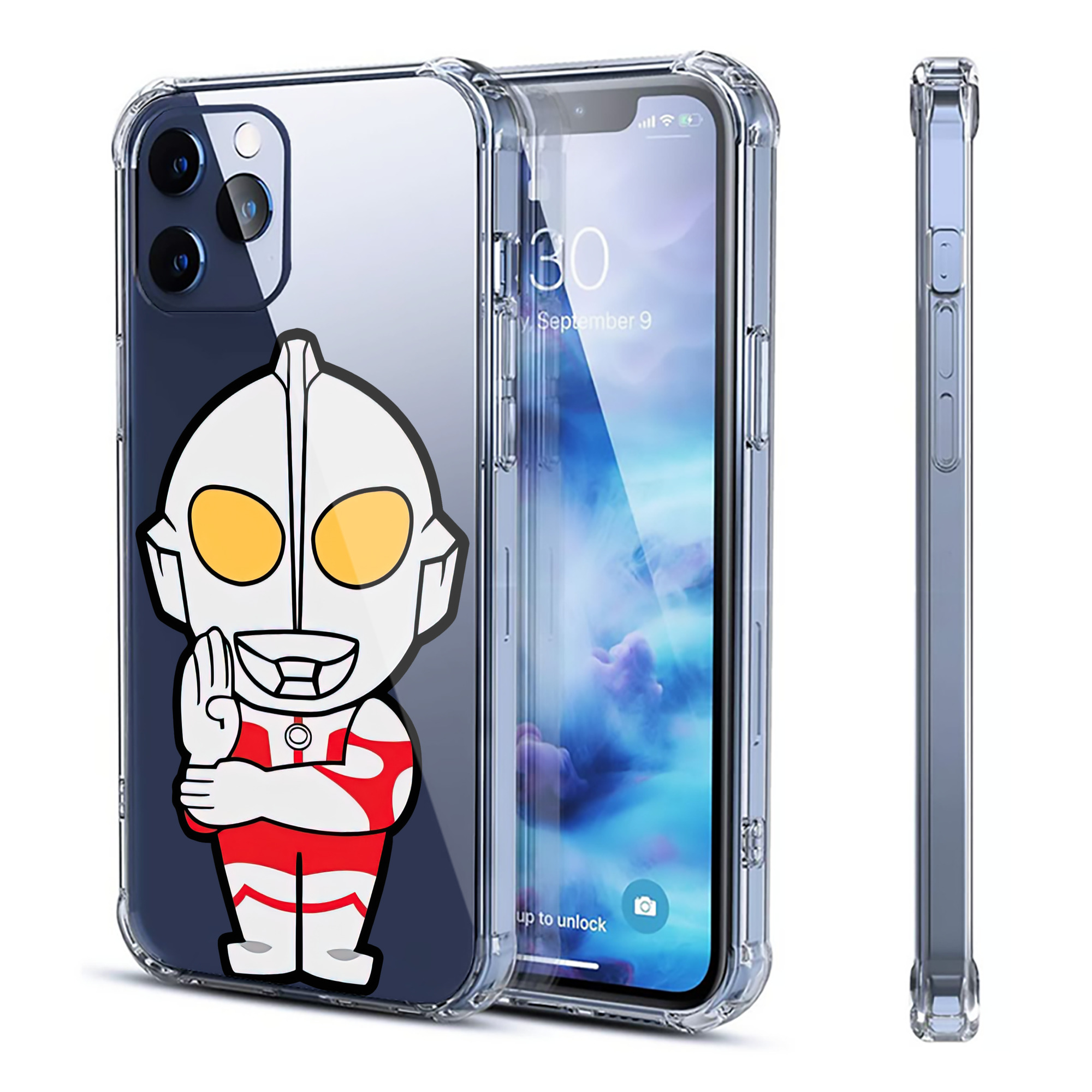 （画像用） ウルトラマン Ultraman 【iPhone 12シリーズ対応】透明スマホケース（クリアソフトケース）
